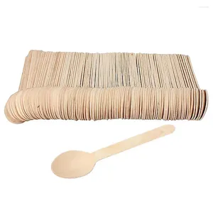 Spoons Unique Wooden Spoon Wood Single-use Portable Wear-resistant Mini Disposable