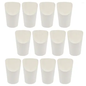 Disposable Cups Straws 50 Pcs Paper French Fries Cup Mini Food Containers Kraft Fry Cone Dipping Bowl
