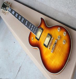 Factory Custom Tobacco Sunburst Electric Electric Gitara z Flame Maple Veneerosewood Fretboardhigh QualityCan Bądź dostosowany 82222707