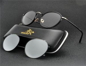 Sunglasses MINCL Round Clip On For Men Polarized Metal Spectacle Frame Myopia Prescription Glasses Women NX8631335