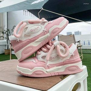 Sapatos casuais ins y2k fofo tênis rosa