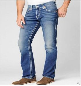 Fashionstraightleg брюки 18SS Новые настоящие джинсы Mens Mens Robin Rock Rock Jeans Crystal Studs Джинсовые штаны Дизайнерские брюки M603831849