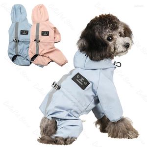 Dog Apparel Reflective Clothes Pink Blue Waterproof Raincoat Suits For Small Big Accessories