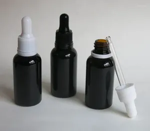 Bottiglie di stoccaggio 50 pezzi da 30 ml bottiglia di olio essenziale di vetro nero vuoto con tombo di plastica da contagocce evidente