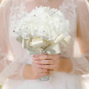 結婚式の花の花束人工ローズブライダルスロー記念式典のための告白シャワー教会