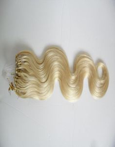 100g Micro Ring Hair Extensions Blond Color Body Wave Micro Bead Remy Human Hair Extensions Micro Loop Hair Extensions 1gs 100g6118071