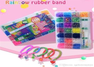 Loom Gummibänder Armband für Kinder oder Haar Regenbogen Gummi -Webstuhlbänder machen gewebtes Armband DIY Toys Bildungs Weihnachten GI4924544