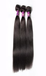 7A Бразильский изгиб прямой плетение 3 шт. Lotkinky Straight Brazilian Virgin Hair Bundlesitalian грубые яки -волосы DHL 3215339