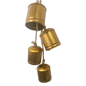 Party Supplies 4pcs Shabby Metal Door Fireplace Christmas Tree Decor Rustic Cow Bell Wind Chime Sheep Grazing Farm Gift Garden Hanging