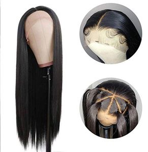 whole vendor raw cuticle aligned virgin hair unprocessed silk straight glueless cheap human hair swiss lace front wig5641258