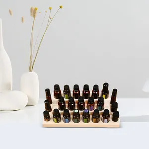 Storage Bottles Essential Oil Rack Wood Tabletop Nail Polish Collection Display Holder For Shop Bedroom Bathroom Salon Home