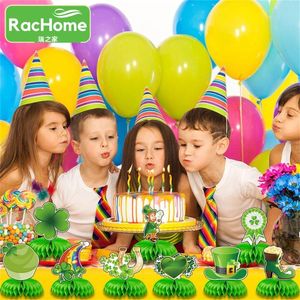 Decoração de festa verde trevo elfo decoração de decoração st patricks tabela 9pcs/cetweeces de St. Patrick's Day's Honeycomb