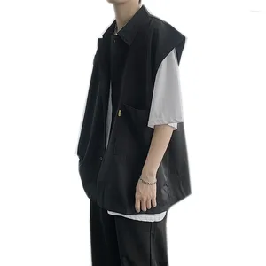 Mäns casual skjortor 2024 män halvärmad vridning krage sommar japansk koreansk stil lös skjorta väst hajuku outwear streetwear toppar