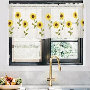 カーテン50x100cm白い花刺繍短いチュールカーテン豪華なリビングルームベッドルーム窓ガーデンヤードスクリーニング装飾
