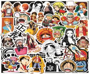 50pcslot One Piece Luffy Stickers Anime Sticker Notebook Motorcykel Skateboard Computer Mobiltelefon Cartoon Toy Trunk4318430