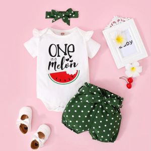 Shorts Neugeborene Baby Mädchen Sommerkleidung Outfits Daddys kleines Mädchen Kurzarm Strampler Säugling Floral Shorts Set 3pcs