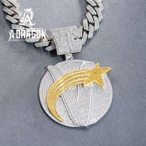 Anpassade VVS Moissanite Diamond Hip Hop Iced ut anpassat bokstavsnummer Pendant S Sier smycken för män