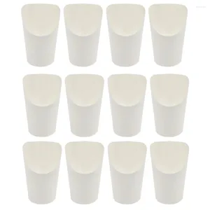 Одноразовые чашки соломинка с картофелем фри -корзины портативные бумажные кружки кружки Kraft Cup Cup на салат -контейнеры