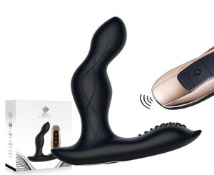 Massagem vibrador masculino Aquecimento inteligente Controle remoto 10 velocidades Vibratando Massagem da próstata Dildo Anal Sextys ButtPlug Gspot Stimula7235689