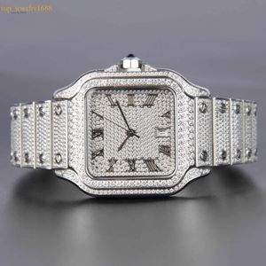 Hip Hop Bust Down 41mm Mens Iced Out Branded Honeycomb Seting VVS Moissanite Watch Hip Hop Ice Out Watchvvs