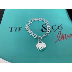 Tiffanybead Womens Luxurys Designer Bracelet Lucky Link Peach Heart Jewelry Ladies Holiday Gifts