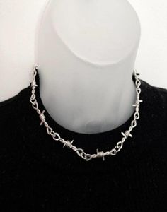 Chains Punk Style Barbed Wire Choker Stainless Steel Necklace HipHop Women039s Accessories Gothic Mens Jewellery Unisex 2021 G6470735