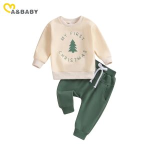 Pantaloni mababy 318m natalizi neonato neonato per neonati set di vestiti da ragazza a maniche lunghe pantaloni costumi di Natale abiti