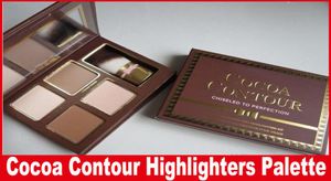 Face Cocoa Contour Contour gemeißelt bis perfekte Highlighters Face Contouring und Hervorhebung Kit 4 Farbe mit Pinsel2770434