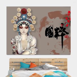Tapestries Background Cloth Chinese Beauty Painting Wall Style Culture Drama Hanging Tapestry