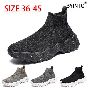 Casual Shoes High Top Platform Mężczyznę oddychającą tkaninę kobiety Sport Sneakers Slip-on Tennis Sock Footwear Tenis Masculino feminino