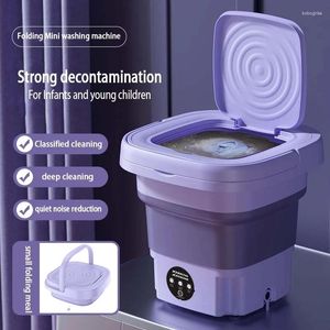 Bolsas de lavanderia 8l Mini Máquina de lavar dobrável integrada com casas retráteis de giro seco de meias totalmente automáticas