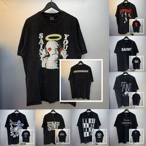 designer män t-shirts kvinnor mans helgon tshirt michaels streetwear brev tryck kort ärm sommar bomull tees kläder mens svart tshirts mode polos