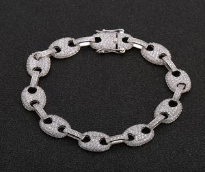 Zircon Bead Chain Bracelet Tennis Copper Material Gold Silver Color Bling CZ Men Hip hop Bracelets4867288