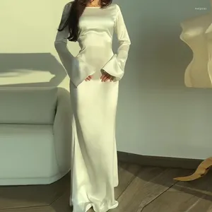 Günlük Elbiseler Parti Elbise Kadınlar için Abaya Fas Eid Müslüman Ramazan İnce Fit Abayas Kaftan Zarif Siyah Dubai Arap Uzun Robe 2024