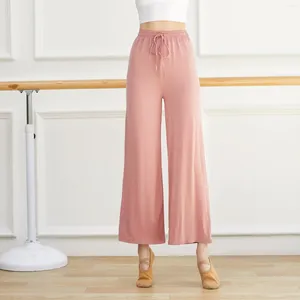 Stage Wear Women's Pants Classical Dance Trousers Wide Legged Long Gymnastics All-Math Plain Solid Casual Baggy Pocket