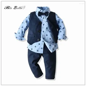 Clothing Sets Kids Boys Autumn Winter Suit Formal Baby Gentlemen Wedding Christams Infant Infantil Clothes Vest TShirt Pants Set