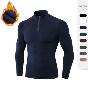 T-Shirts Winter LongSleeve Thermal Shirts Elastic Running Gym Shirts Sport Tshirt Compression Shirts Bodybuilding Fitness Top Sportswear