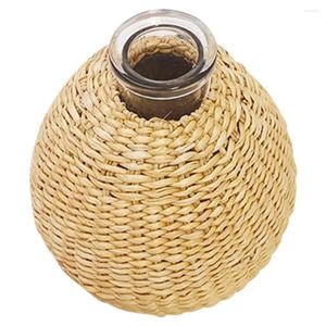 Vasi Flower Pot Countryside Style Vase Vase Desktop Rattan Piante rurali essiccate Contenitore Creative Flowerpot