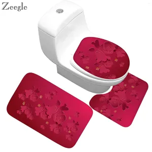 Bath Mats Zeegle Set Toilet Rugs Anti Slip Floor Mat Bathroom Carpets Bathmat Shower Room Rug