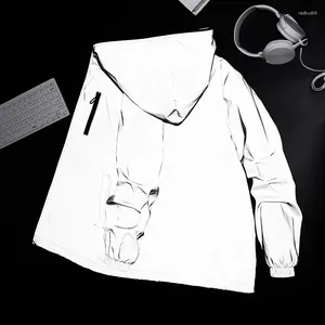 Men's Jackets Full Reflective Jacket Men Women Unisex Windbreaker Hooded Hip-hop Streetwear Night Shiny Zipper Coats Jacke