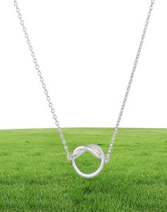 Fashion knot pendant necklace silver plated Collarbone chain knot necklaces for women8018362