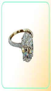 Solitaire Oval 4ct Lab Diamond Cz Кольцо 100 Оригинал 925 Стерлинговые обручальные обручальные кольца для женских свадебных ювелирных изделий 215369597