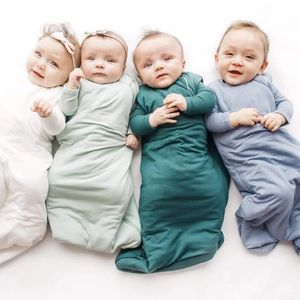 Roupas de bebê de fibra de algodão de algodão Baby Fiber Baby Sacos de dormir na primavera no verão nascida anti-chicking roupas 240408