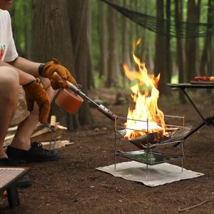 Ferramentas Luvas à prova de fogo resistentes à chama Campo de churrasco ao ar livre de churrasco Proteção ao acampamento