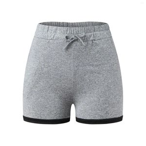 Shorts femininos esportes casuais coloras de cordão de primavera de primavera combinando verão e calça feminino ciclismo com estofamento