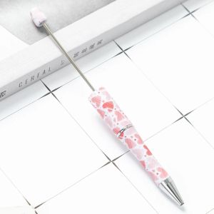 Pennor 10pc rosa kärlek pärlor kulpunkter penna plast pärlor pennor diy present penna skola kontor tillbehör brevpapper penna kontor leveranser