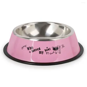Hundekleidung Pet Bowl Edelstahl niedliche gedruckte Antiskid -Katzenfuttermittel Futter