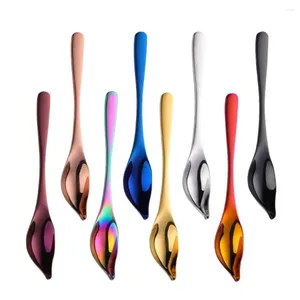 Spoons Honey Sauce Saucier Spoon DIY Stainless Steel Baking Tool Metal Tapered Spout Colorful Decorating