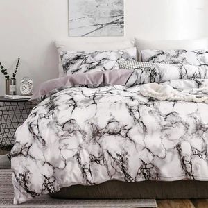 Bedding Sets 2024 Marbling Comforter Nordic Style Bed Linen Set King Duvet Cover Quilt Pillow Case Home Decor Textile