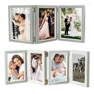 Frames Hinged Picture Frame Folding Antique Wood Pressed Glass Vertical Po 6 In 7 Metal Floating Hinge